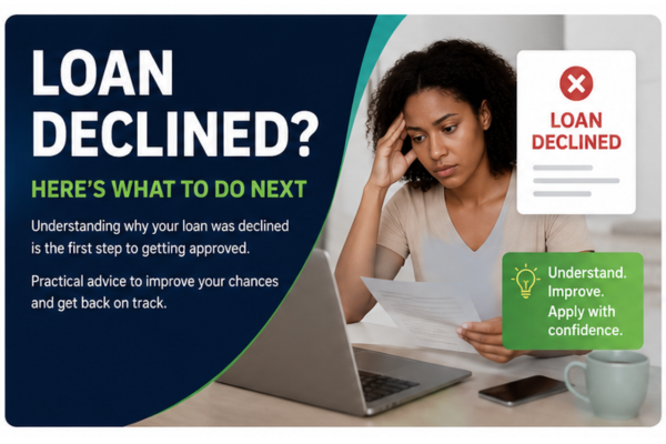 Person reviewing a declined loan application in south africa