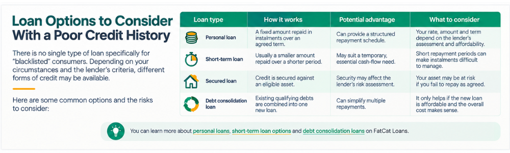 Loan Options to Consider with a Poor Credit History - Loan options to consider with a poor credit history