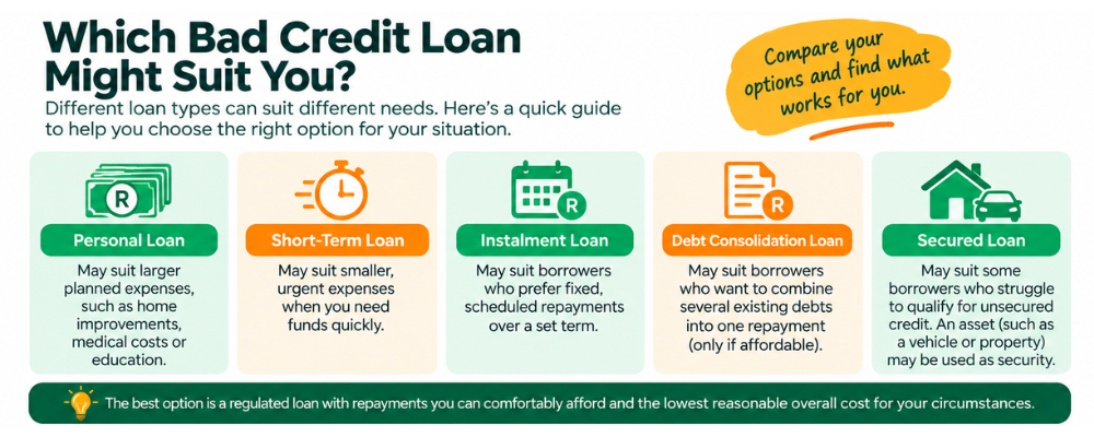 Which Bad Credit Loan Might Suit You - Bad credit loan options in south africa