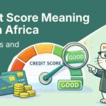 Flat vector illustration of cat learning about credit score meaning in south africa.