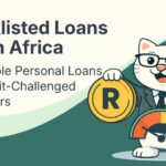 Flat vector illustration of cat holding a coin and low credit gauge in south africa.