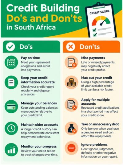 Credit building dos and don'ts in South Africa
