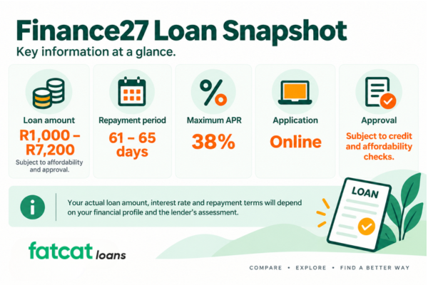 Finance27 Loan Snapshot - Finance27 loan amounts, terms and maximum apr
