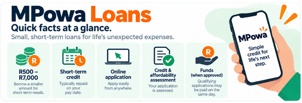 MPowa Loans at a Glance - Mpowa loan amounts, application and repayment overview