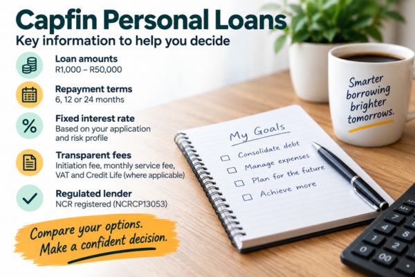 Capfin personal loan amounts, terms, fees and requirements