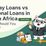Cat comparing payday vs personal loans.