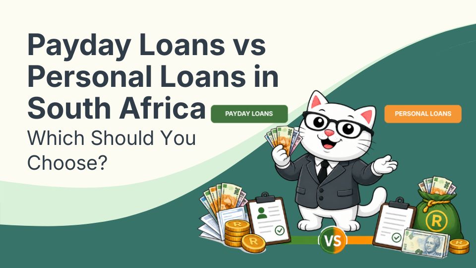 Cat comparing payday vs personal loans.