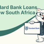 Cat holding sign with standard bank logo